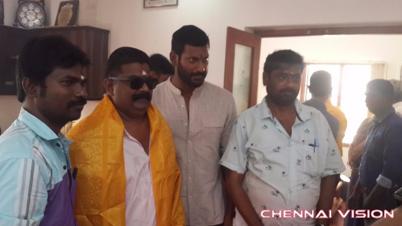 Actor Vishal Next Movie Pooja Photos by Chennaivision