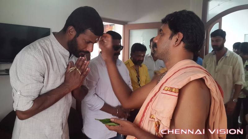 Actor Vishal Next Movie Pooja Photos by Chennaivision