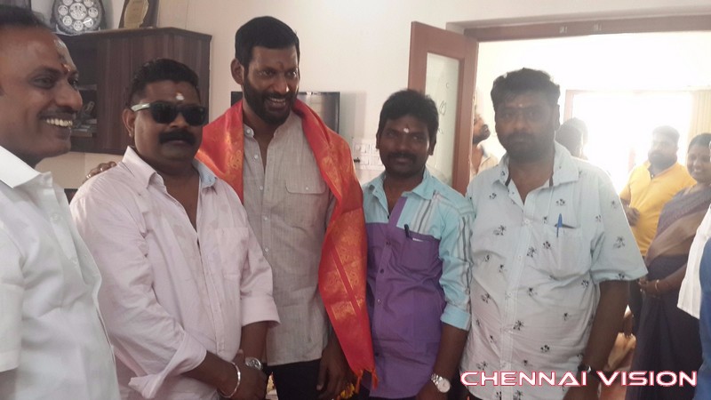 Actor Vishal Next Movie Pooja Photos by Chennaivision