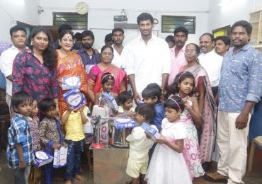 Actor Vishal celebrate diwali at Crost Whit Home