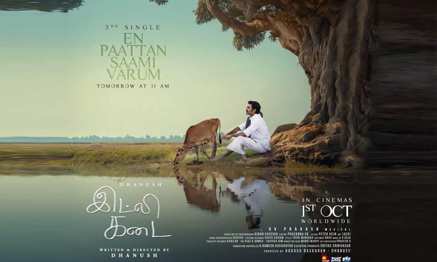 Next single from Idly Kadai  to release today at 11 am