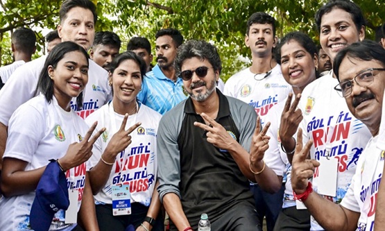Vijay leads anti-drug marathon amid row over minister Sarath’s viral video