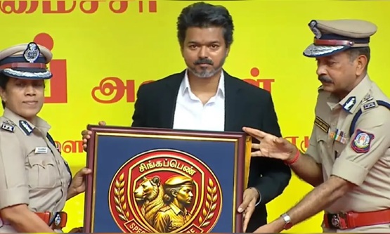 Vijay launches ‘Singappen Athiradi Padai’, vows zero tolerance towards crime against women