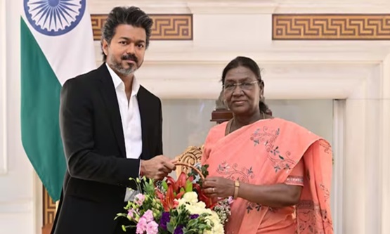 CM Vijay in Delhi, meets President Droupadi Murmu, Sonia, Rahul